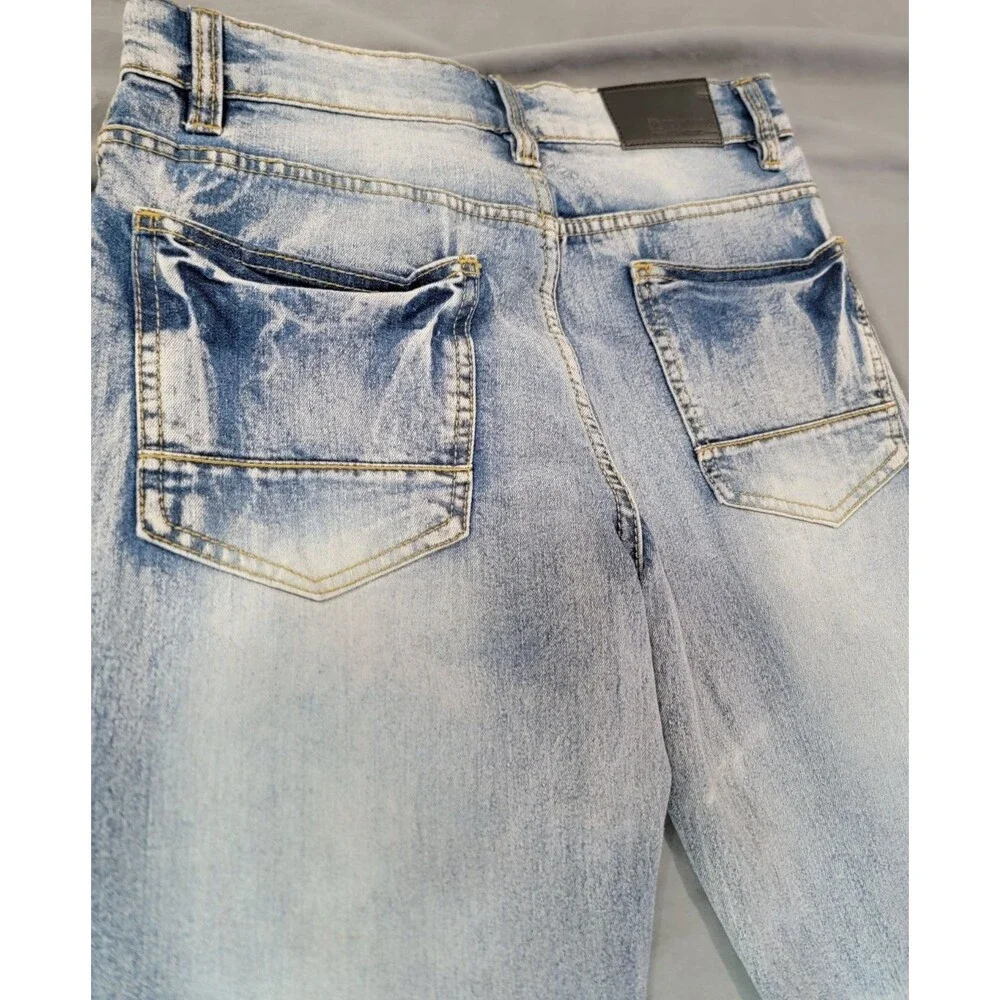 Southpole Skinny Jeans Mens 29x30 Distressed Light Wash Denim Streetwear